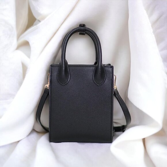 Mini Tote Crossbody Bag Vegan Leather Compact Purse for Women Girls - Picture 8 of 8